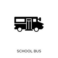 School bus icon. School bus symbol design from Transportation collection. Simple element vector illustration. Can be used in web and mobile.