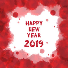 Happy new 2019 year. Greetings card. Colorful design. Vector illustration.