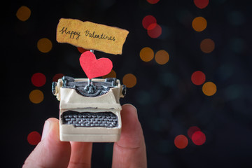  Love concept for valentine's day on  typewriter