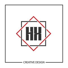 Fototapeta premium Initial HX Letter Logo Template Design