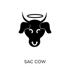 Sacred cow icon. Sacred cow symbol design from India collection.