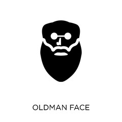 Oldman face icon. Oldman face symbol design from People collection.