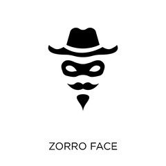 Zorro face icon. Zorro face symbol design from People collection.