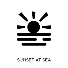 Sunset at sea icon. Sunset at sea symbol design from Summer collection.