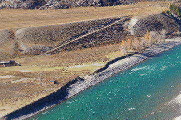 Beautiful mountain and Katun River,Altai,Russia.