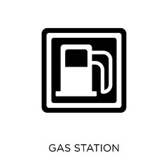 Gas station sign icon. Gas station sign symbol design from Traffic signs collection.