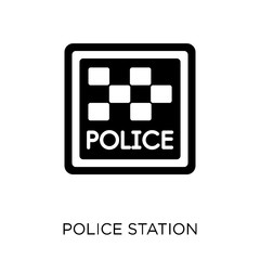 Police station sign icon. Police station sign symbol design from Traffic signs collection.