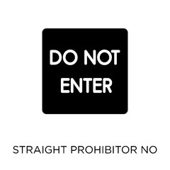 straight prohibitor no entry sign icon. straight prohibitor no entry sign symbol design from Traffic signs collection.