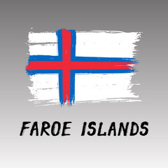 Flag Of Faroe Islands  - Grunge
