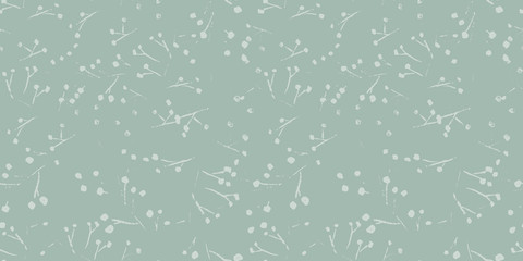 Sophisticated vector green and white tiny flowers seamless pattern background