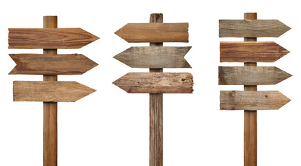 close up of a wooden sign on white background
