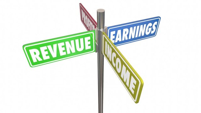 Profits Revenue Income Earnings Looping Seamless Sign 3 D Animation