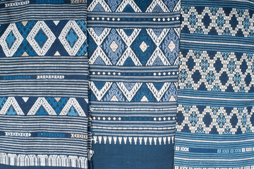 Handmade cotton woven fabric as a background and texture
