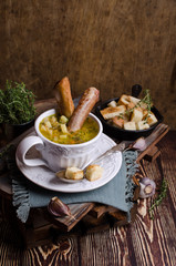 Traditional thick soup with peas