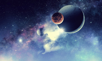 Fototapeta na wymiar Space planets and nebula