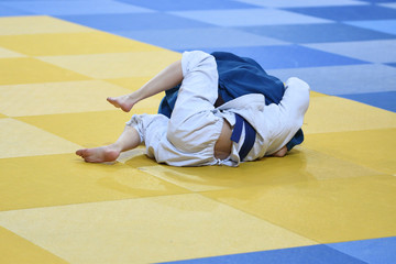 Naklejka premium Girls compete in Judo