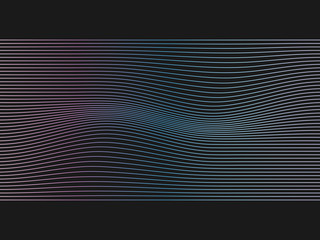 Abstract vector wave lines green and blue colors isolated on black background for design elements in concept technology, modern, science.