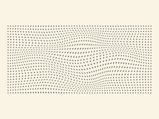 Halftone waves pattern of plus symbol old white background