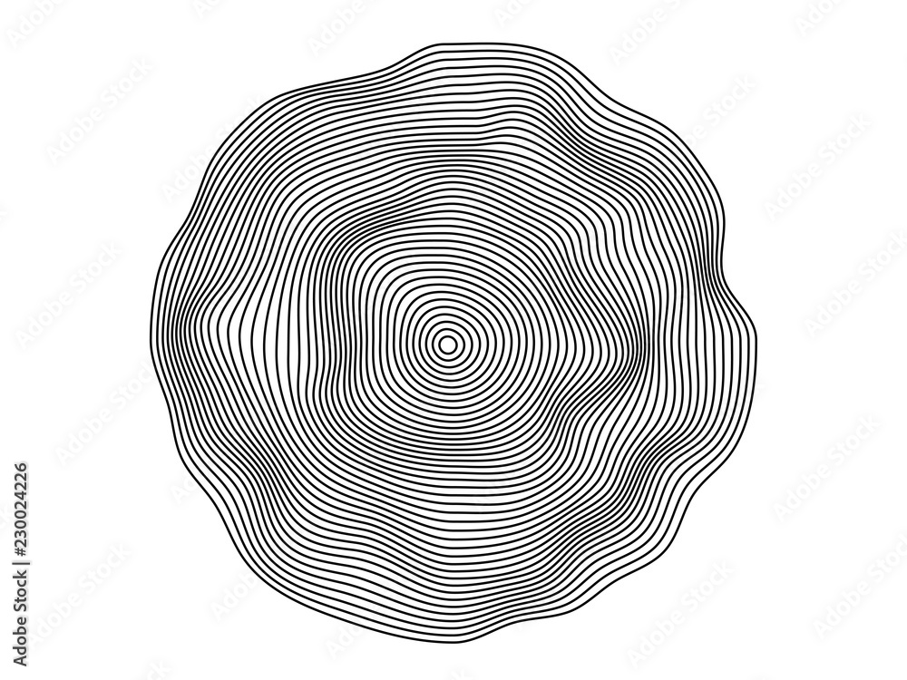 Poster Abstract flowing wave surface of circle lines with colorful soft tone color palette on white background for design element, banner, background