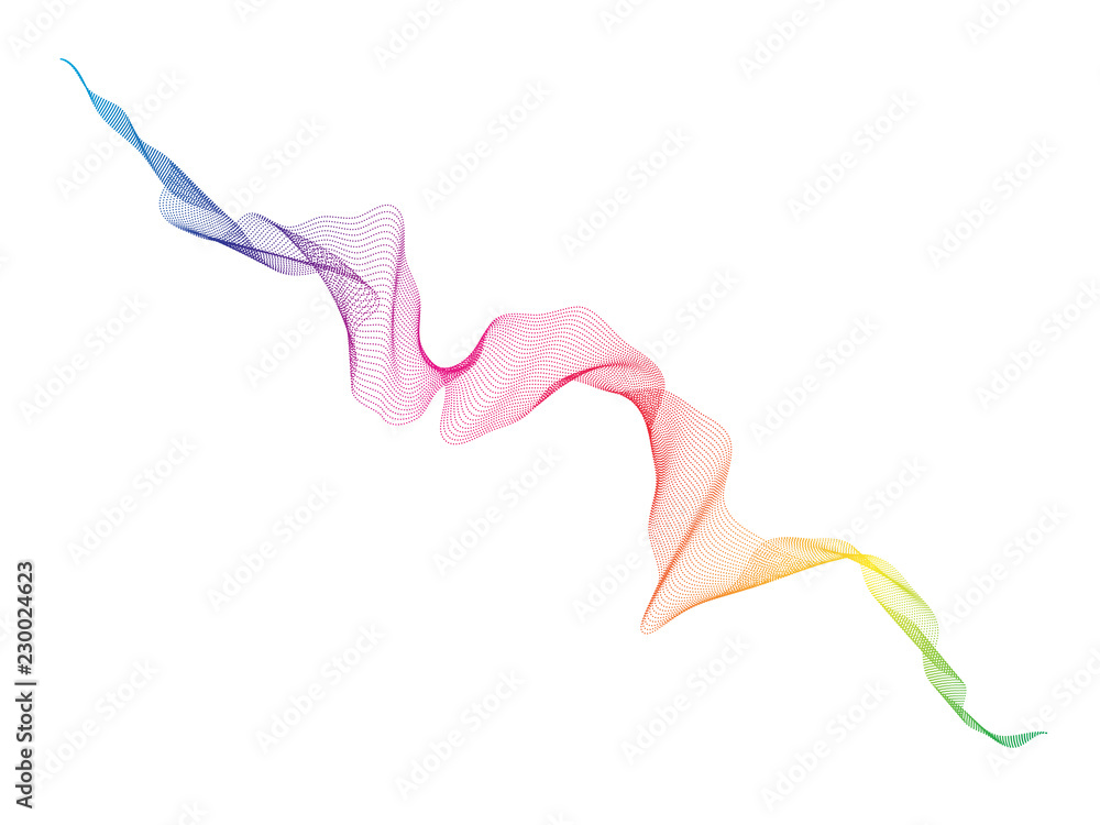 Poster Abstract wave lines pattern dynamic colorful flowing isolated on white background. Vector illustration design element in concept of music, party, technology, modern.