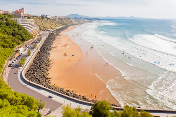 plage de la côte des Basques, Biarritz, Pyrénées-Atlantiques  - obrazy, fototapety, plakaty