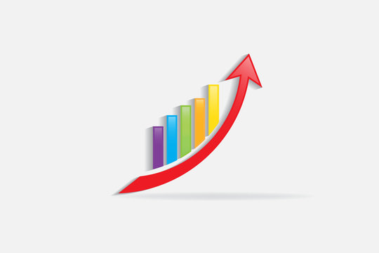 Business graph statistics growth sales icon logo vector image