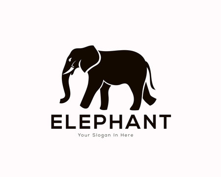 walking elephant logo, icon, symbol design inspiration