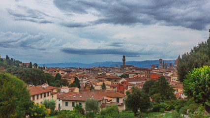 Fototapeta na wymiar View of the historic city of Florence, Italy, viewed from Piazzale Michelangelo