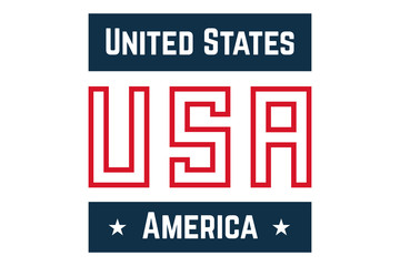 Logo United States of America, USA emblema with the stars