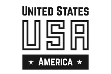 Logo United States of America, USA emblema with the stars