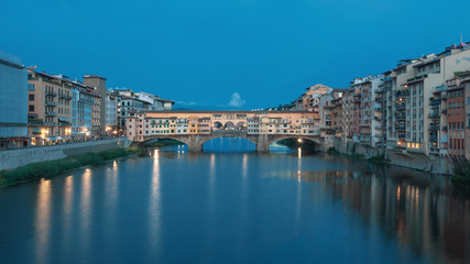 Ponte Vecchio over Arno River in Florence, Italy