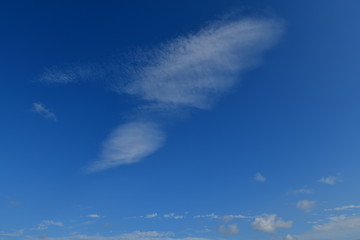 空の背景素材、青空、印象的な雲