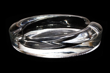 ash tray isolated on black background