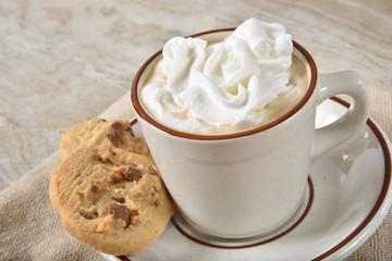 Gourmet cookies and hot chocolate