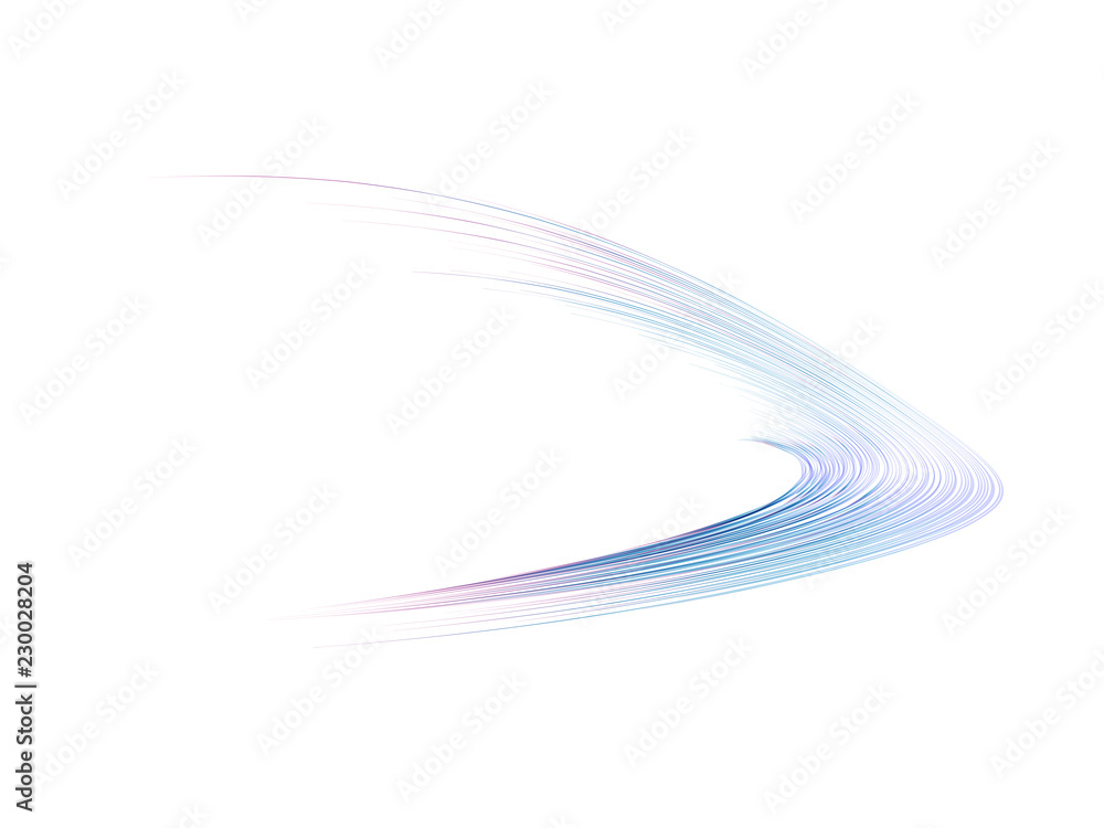 Poster Abstract colorful curved lines stroke isolated on white background for vector illustration design element