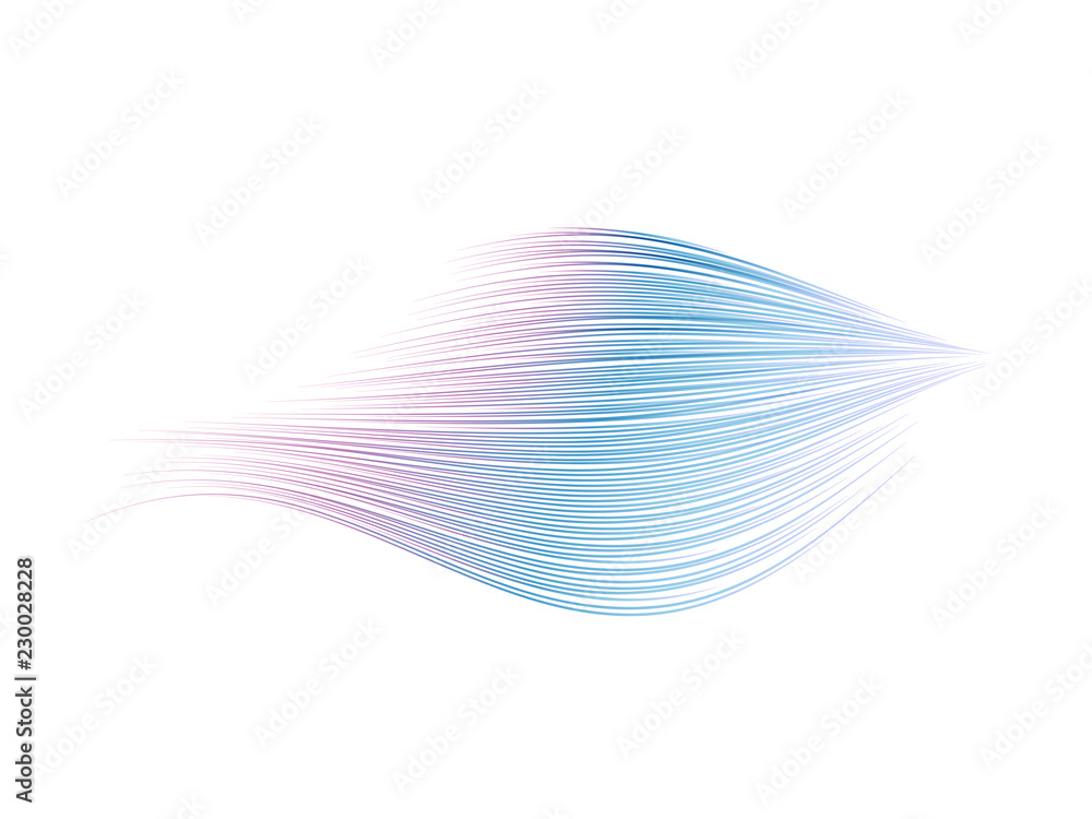 Aufkleber Abstract colorful curved lines stroke isolated on white background for vector illustration design element