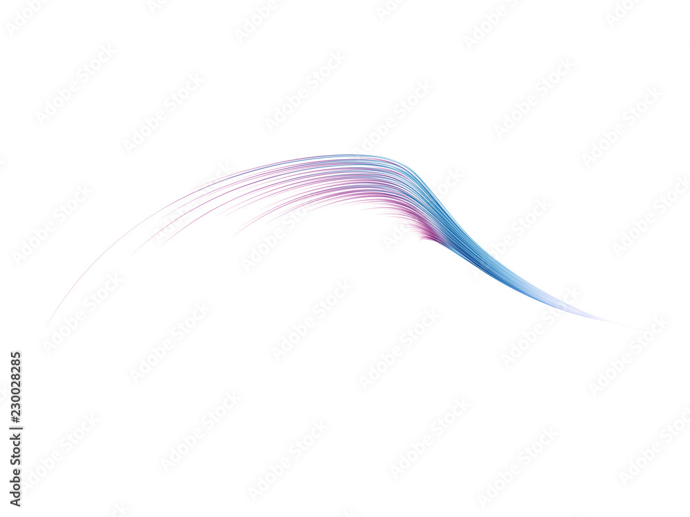 Aufkleber Abstract colorful curved lines stroke isolated on white background for vector illustration design element