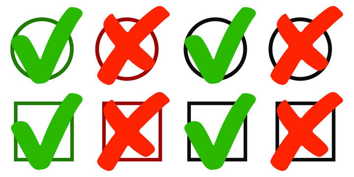 Checkbox Set / Haken / Kreuz / Rund / Eckig