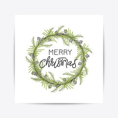 hand drawn Christmas card celebration quote elegant minimalist