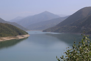 Fototapeta premium Zhinvali reservoir in country Georgia