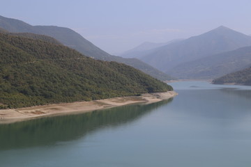 Fototapeta premium Zhinvali reservoir in country Georgia