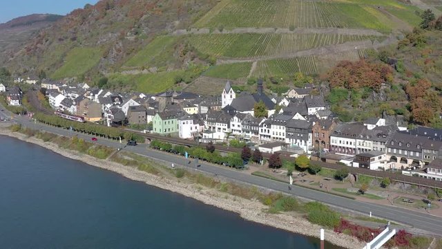 Commuter Train Passing Through a Small Town in Germany