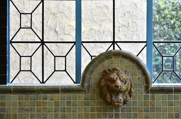 Faucet of the head of the lion of the indoor garden