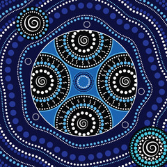 Aboriginal dot art vector background.