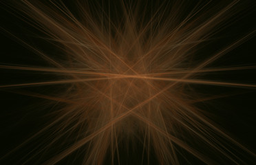 Brown lines abstract on vblack background. Fantasy fractal texture. Digital art. 3D rendering. Computer generated image.