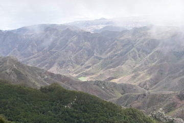 Viewpoint Mirador del Pico del Ingles in Cruz del Carmen in the Anaga mountains in Tenerife near Santa Cruz