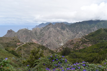 View over the beautiful village Taborno at the Mirador Fuente de Lomo in the north of Tenerife, Europe