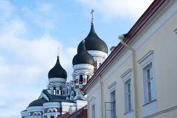 Domes of Alexander Nevsky Cathedral in Tallinn