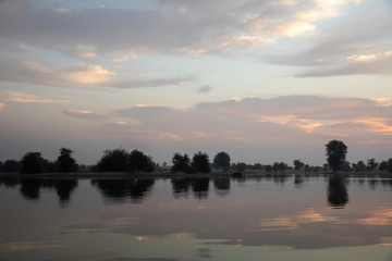 sun rise at al Qudra nature reserve near Dubai