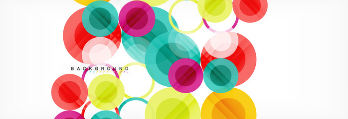 Abstract colorful geometric composition - multicolored circle background